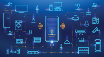 The Internet of things. The Internet of things. The smart phone control the devices in the house. Smart home will obey the commands from your smartphone. Concept. vector